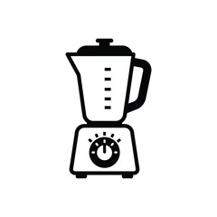 Vector illustration icon simple black and white blender icon with control dial