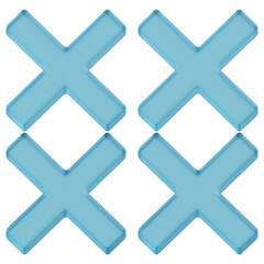 Obraz premium 3D Blue Glass Cross Grid Minimal Abstract Geometric Pattern