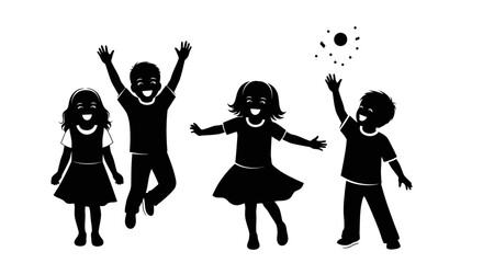 Obraz premium Children Playing and Having Fun Together.