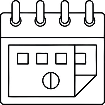 decolonized calendar line art vector illustration on transparent background