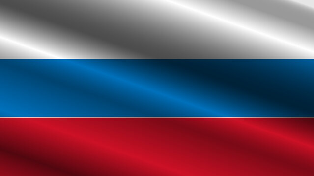 Realistic Russia flag vector with fabric texture, elegant wrinkles, and organic waves. High-quality national Russian symbol for official design.