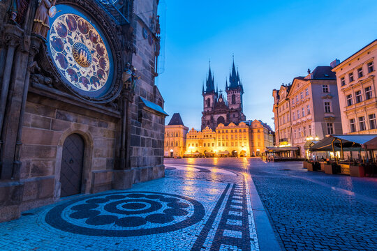 views of famous prague old town square, czech republic