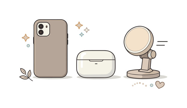 Neutral Tech Harmony. Neutral tech accessories. A group of phone