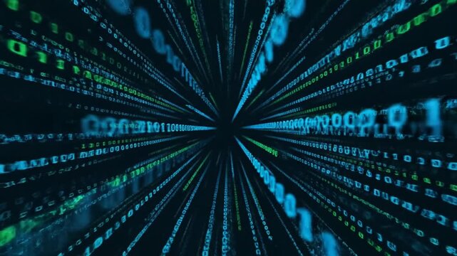 Digital data transmission through cyberspace network.