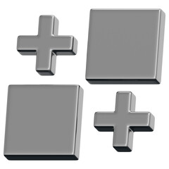Obraz premium 3D Chrome Plus Square Minimal Geometric Composition