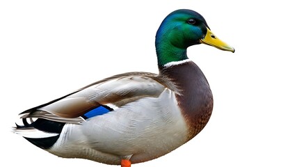 Obraz premium Drake Mallard duck close-up wildlife bird photography isolated