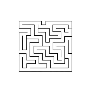 Black and white square maze puzzle.