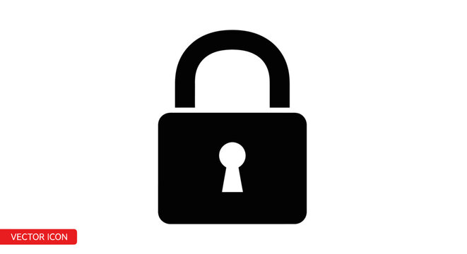 Black Padlock with Keyhole Closeup.