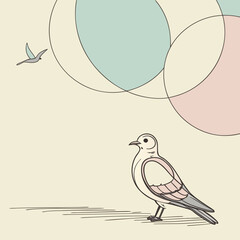 Minimal Abstract Shapes Soft Pastel Shadows Background