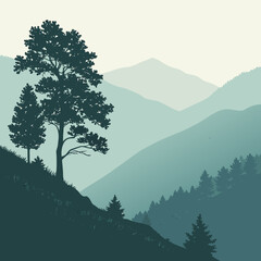 Minimal Mountain Range Layered Contour Soft Background