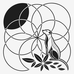 Monochrome Geometric Pattern Minimalist Background