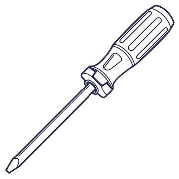 Flat Head Screwdriver Outline Vector