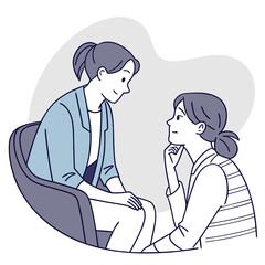 Therapist Talking with Client Conceptual Illustration