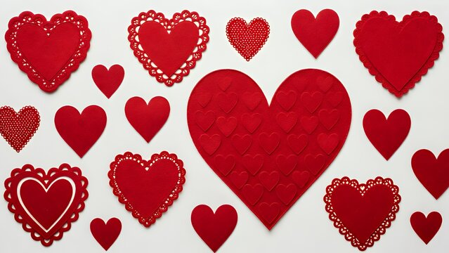 Red Heart Craft Collection: Paper Cutouts for Valentine's Day Decor
