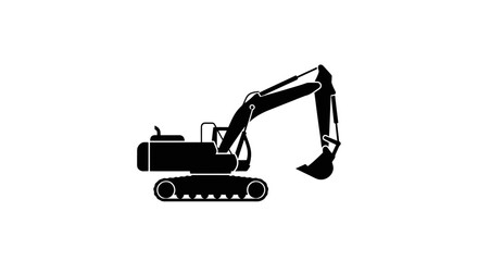 Black excavator machine with arm. © M FAIZAL