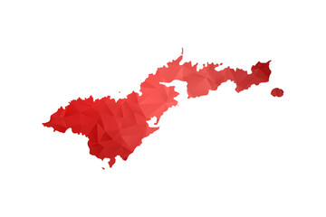 American Samoa Map - Polygon Style Vector Illustration in Red Gradient, Low Poly Geometric Design, Isolated on White Background, Perfect for Infographics, Reports, and Educational Materials. © Whatever