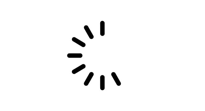 Black loading icon graphic symbol.