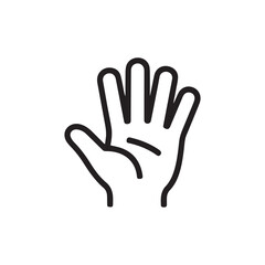 Obraz premium Hand gesture symbol isolated on white background for minimalist design