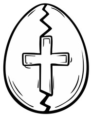 Fototapeta premium Easter egg cracking open to reveal a cross symbol