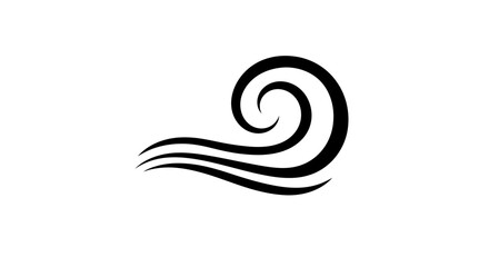 Black swirl wind symbol icon design.