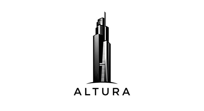 Altura building logo skyscraper design.