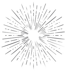 Fototapeta premium Bursting Sunbeam Graphic Radiating Outward from Center in Starburst Design