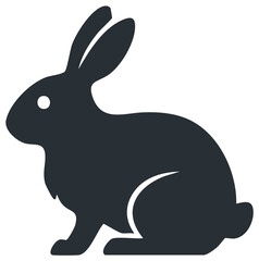 Obraz premium Simple Silhouette of a Sitting Rabbit with Long Ears