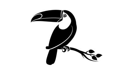 Black and white toucan bird profile. © LAILATUS