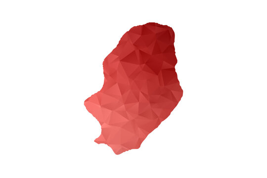 Niue Map - Polygon Style Vector Illustration in Red Gradient, Low Poly Geometric Design, Isolated on White Background, Perfect for Infographics, Reports, and Educational Materials.