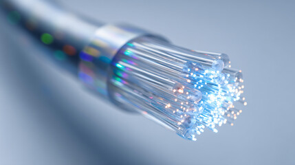 Fiber Optic Cable with Illuminated End, High-Speed Data Transmission