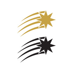 Obraz premium Dynamic gold and black shooting stars streak through space in a vibrant modern illustration with bold contrast and clean sleek design elements