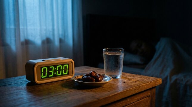 Alarm Clock and Dates on Bedside Table at 3AM Version 2