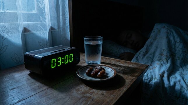 Alarm Clock and Dates on Bedside Table at 3AM Version 1