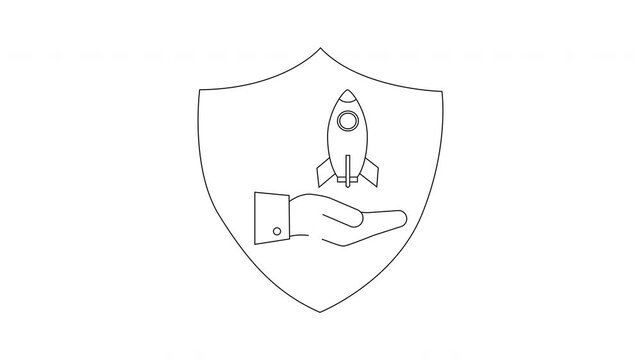 Shielded Rocket Launch - Security and Innovation in Space Exploration.