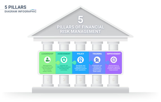 5 Pillars of Financial Risk Management Infographic and jigsaw Template