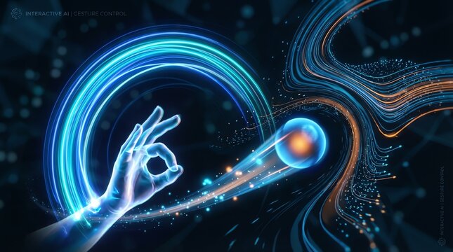Interactive AI gesture control technology in action
