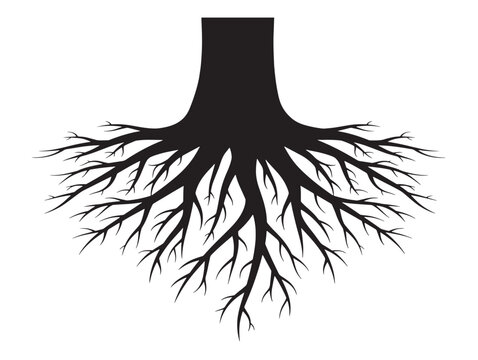 Tree root clipart natural silhouette vector pack