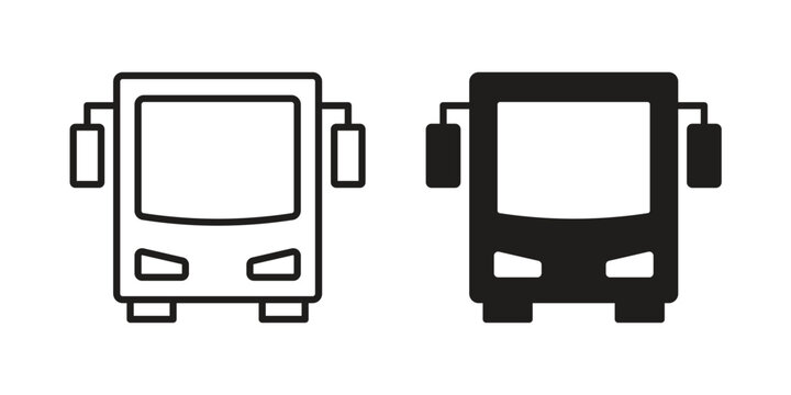 Bus icon in black stroke eps vector graphic