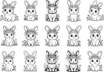 Bunny with Floral Crown