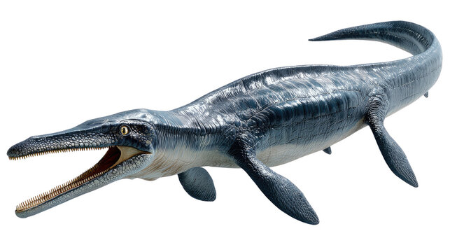 Prehistoric Predator: A detailed depiction of a Tylosaurus, a formidable marine reptile, its jaws agape, ready to dominate the ancient seas. 