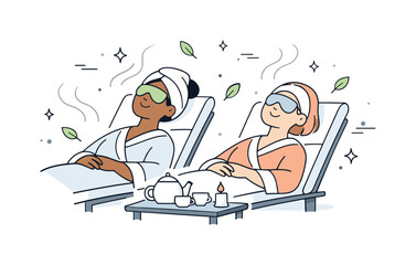 Spa Day Serenity. Two friends on a spa day