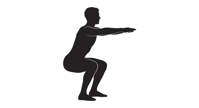 Man doing squat exercise.