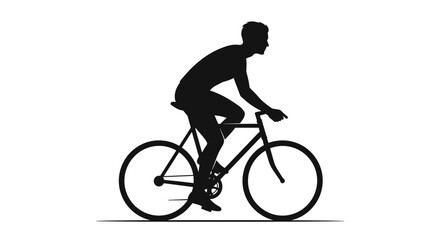Obraz premium Man Riding a Bicycle Silhouette.