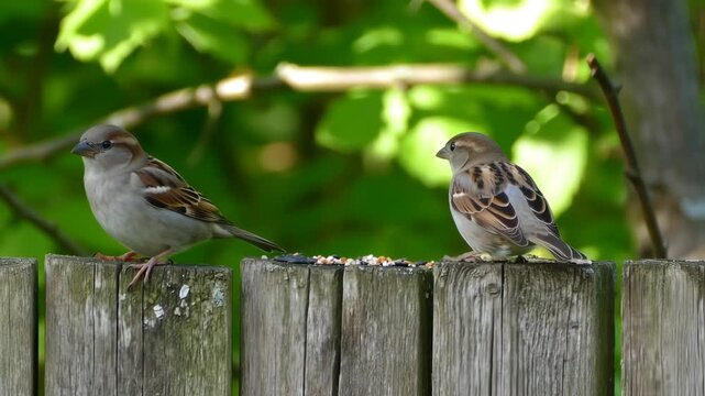 sparrow on a fence