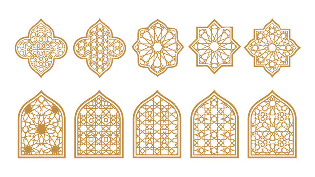 Collection of Islamic Geometric Patterns and Window Designs.