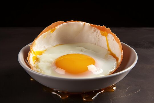 Sri lankan egg hopper serving traditional breakfast food with a runny yolk