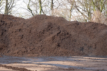 Fresh manure on the manure pile