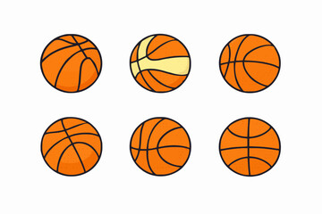 Obraz premium Simple Basketball Icons Set