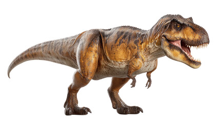 Fototapeta premium Majestic T-Rex: An awe-inspiring depiction of the apex predator, showcasing the raw power and ancient dominance of a Tyrannosaurus Rex in all its glory.