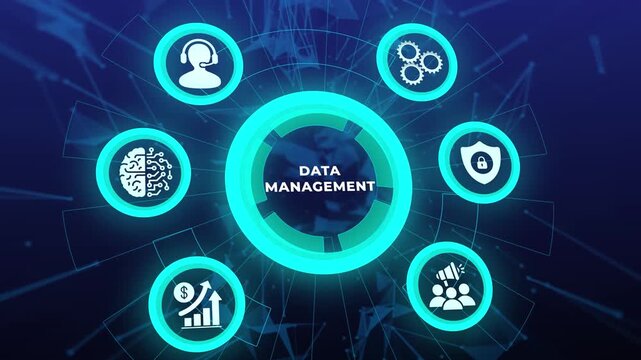 Data Management Information Governance System Security Business Concept. Business, Technology, Internet and Network Concept.